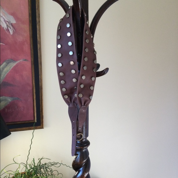 Leather, Studded, Brown Belt - Picture 2 of 7
